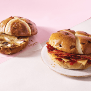  Bacon, Mature Cheddar and Chilli Jam Hot Cross Bun