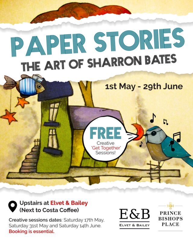 Throughout May and June, the beautiful work of local, mixed-media artist, Sharron Bates Artist, will be exhibited at Elvet & Bailey. 
During her exhibition Paper Stories, Sharron will also host FREE Creative Get Together Sessions. 
Find out more via the link in our bio! 
#PrinceBishops #SharronBates #ElvetAndBailey #DiscoverDurham #DurhamArtist #LoveDurham #DurhamEvents #Durham #DurhamCity
